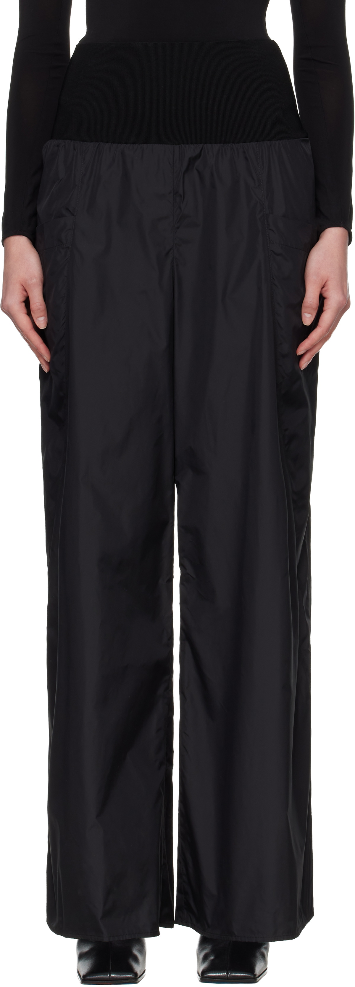 ALAÏA Black Nylon Track Pants