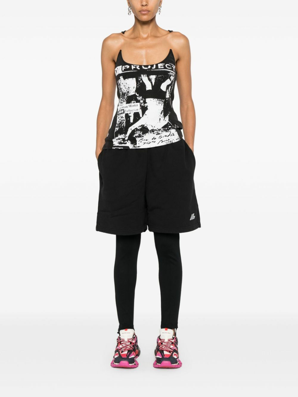 Balenciaga Logo-Print Track Shorts