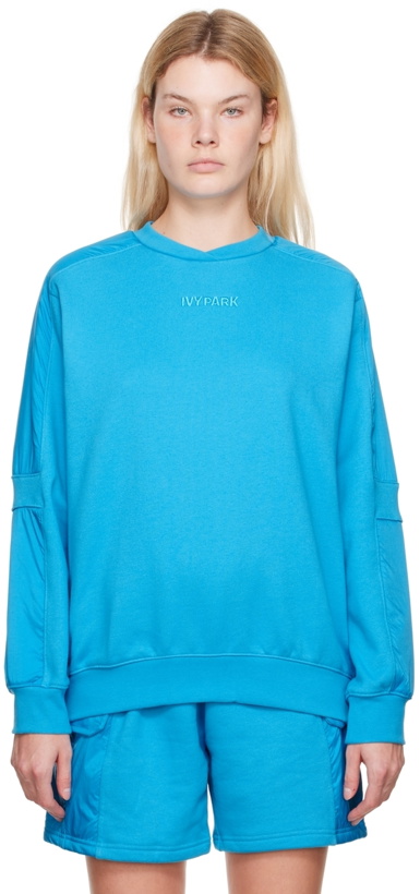 Photo: adidas x IVY PARK Blue Cotton Sweatshirt