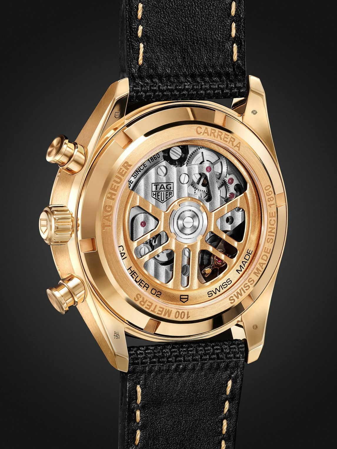 BAMFORD WATCH DEPARTMENT - TAG Heuer Carrera Limited Edition Automatic 42mm 18-Karat Gold and Canvas Watch