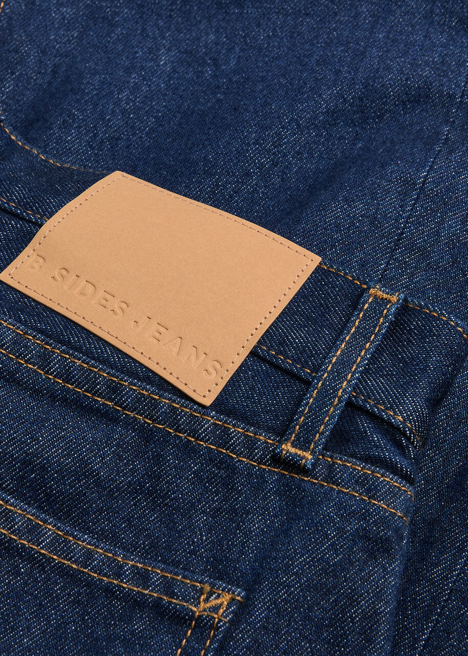 B Sides Slim Lasso Structured Barrel-leg Jeans Indigo