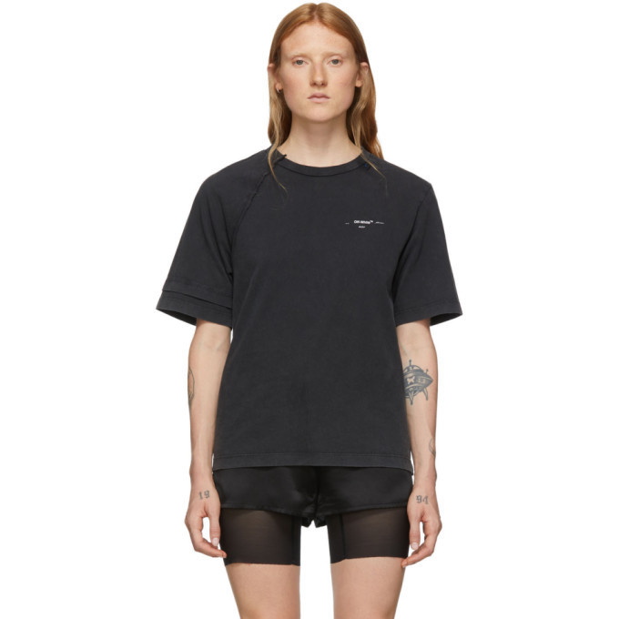 Photo: Off-White Black Abstract Arrows Deconstructed T-Shirt