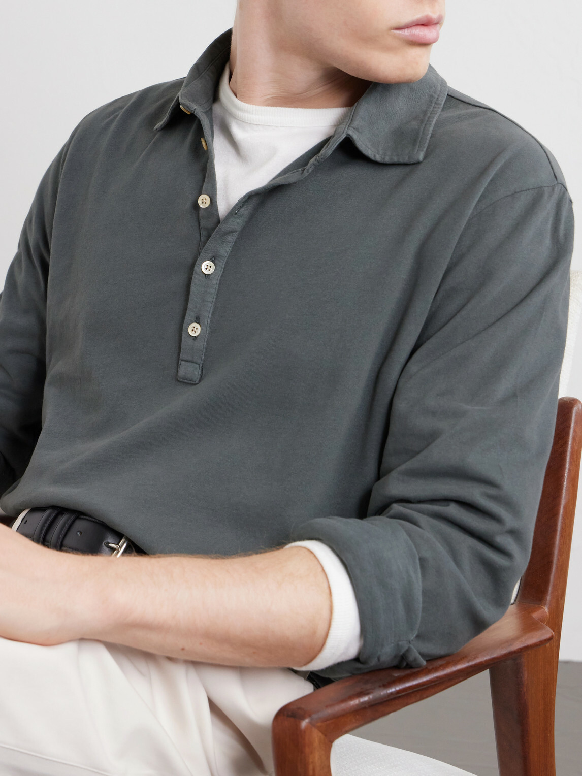 Massimo Alba - Raya Cotton-Jersey Polo Shirt - Gray