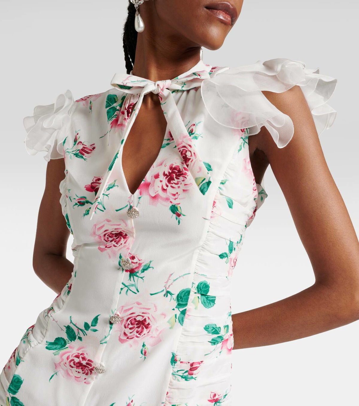 Alessandra Rich Floral silk midi dress Alessandra Rich Alessandra Rich Floral silk midi dress Alessandra Rich