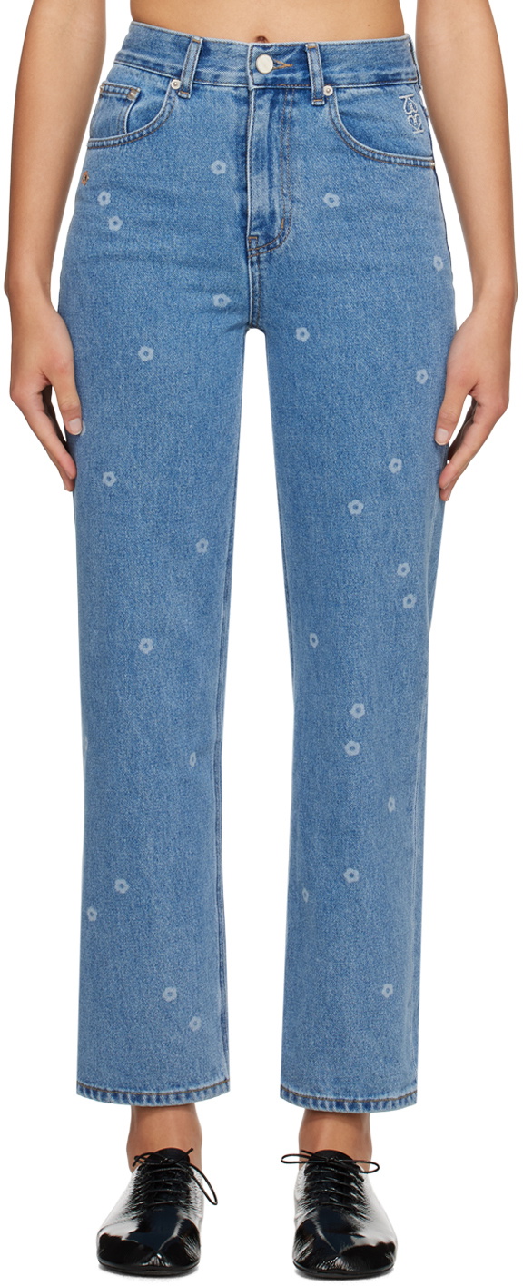 Kijun Blue Flower Jeans Kijun