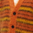 Marni Men's Striped Mohair Cardigan in Lobster