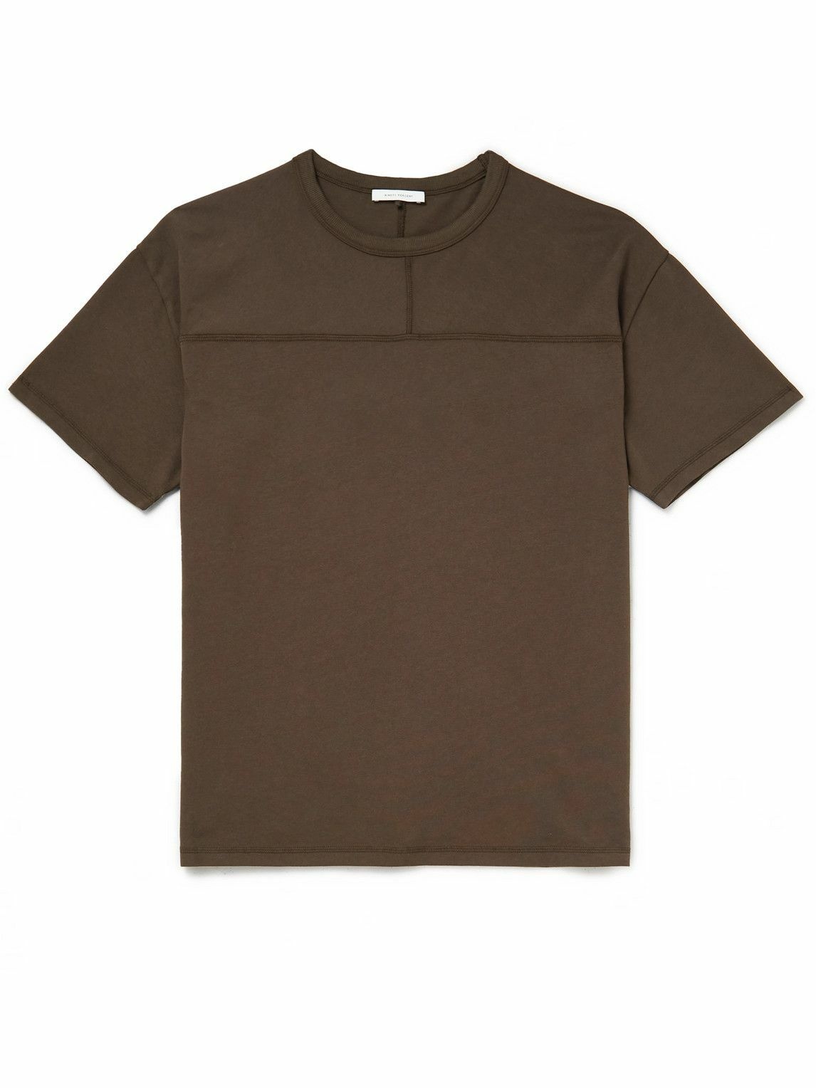Photo: Ninety Percent - Cooper Panelled Organic Cotton-Jersey T-Shirt - Brown