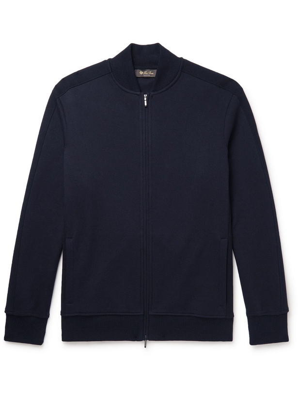 Photo: Loro Piana - Silk, Cashmere and Cotton-Blend Zip-Up Cardigan - Blue