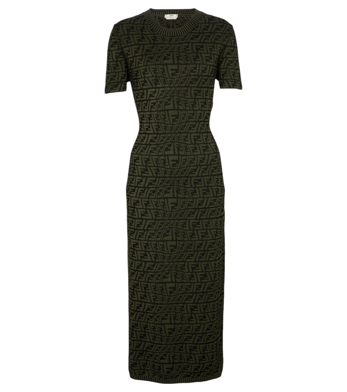 VIP【送料関税込】FENDI FF COTTON BLEND MIDI DRESS FENDI FF-jacquard Midi Dress | Brown | FARFETCH