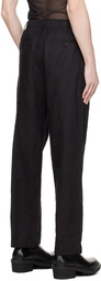 Feng Chen Wang Black Raw Edge Trousers