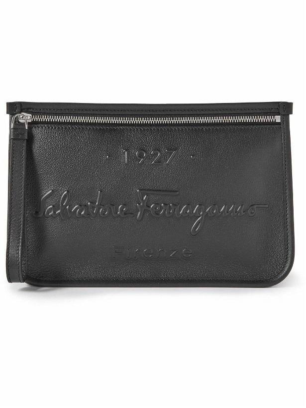 Photo: Salvatore Ferragamo - Logo-Embossed Leather Pouch