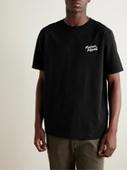 Maison Kitsuné - Logo-Embroidered Cotton-Jersey T-Shirt - Black