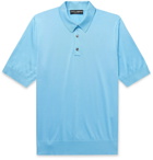 DOLCE & GABBANA - Slim-Fit Silk Polo Shirt - Blue