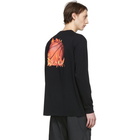 Marcelo Burlon County of Milan Black Fireball Long Sleeve T-Shirt