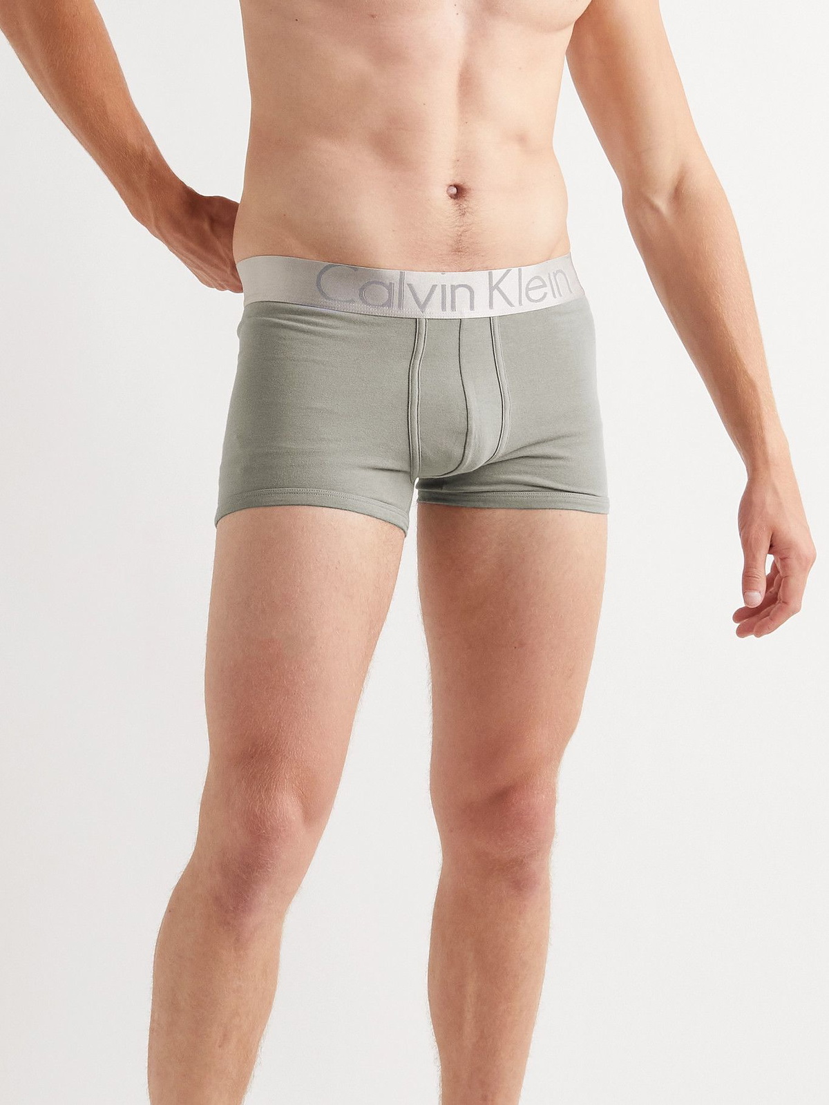 CALVIN KLEIN UNDERWEAR Three-Pack Low-Rise Stretch-Cotton Boxer