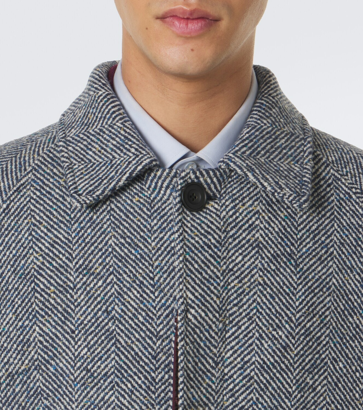 Rubinacci Herringbone wool, silk, and cashmere coat