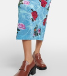 Dries Van Noten Floral velvet midi skirt