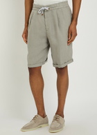 Brunello Cucinelli Bermuda Linen Shorts Khaki