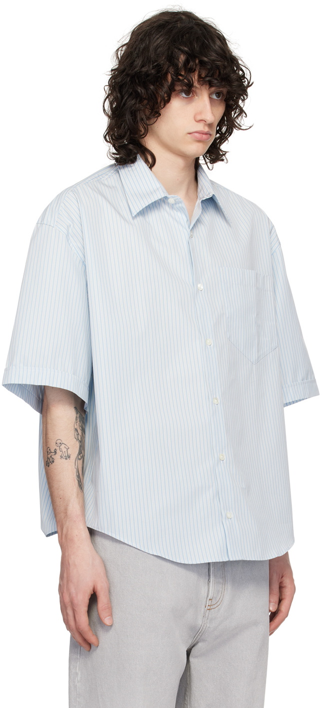AMI Paris Blue & Off-White Stripe Shirt AMI