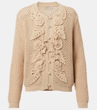 Elie Saab Floral-appliqué crochet cardigan