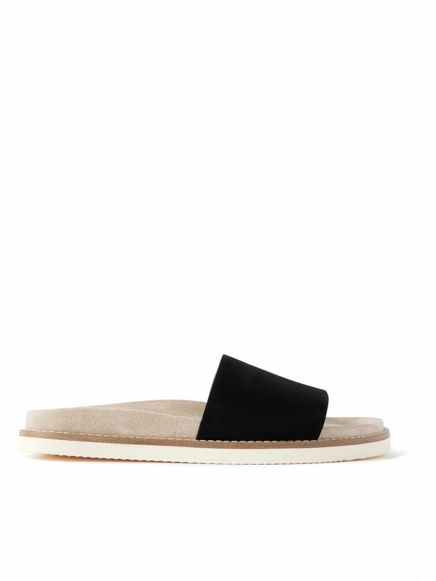 Photo: Brunello Cucinelli - Suede Slides - Black