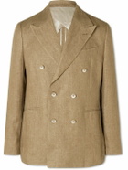 Frescobol Carioca - Zanini Double-Breasted Linen Blazer - Brown