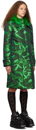 Anna Sui Green Camouflage Coat