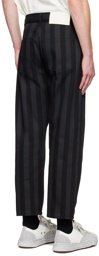Sunnei Black & Navy Striped Trousers