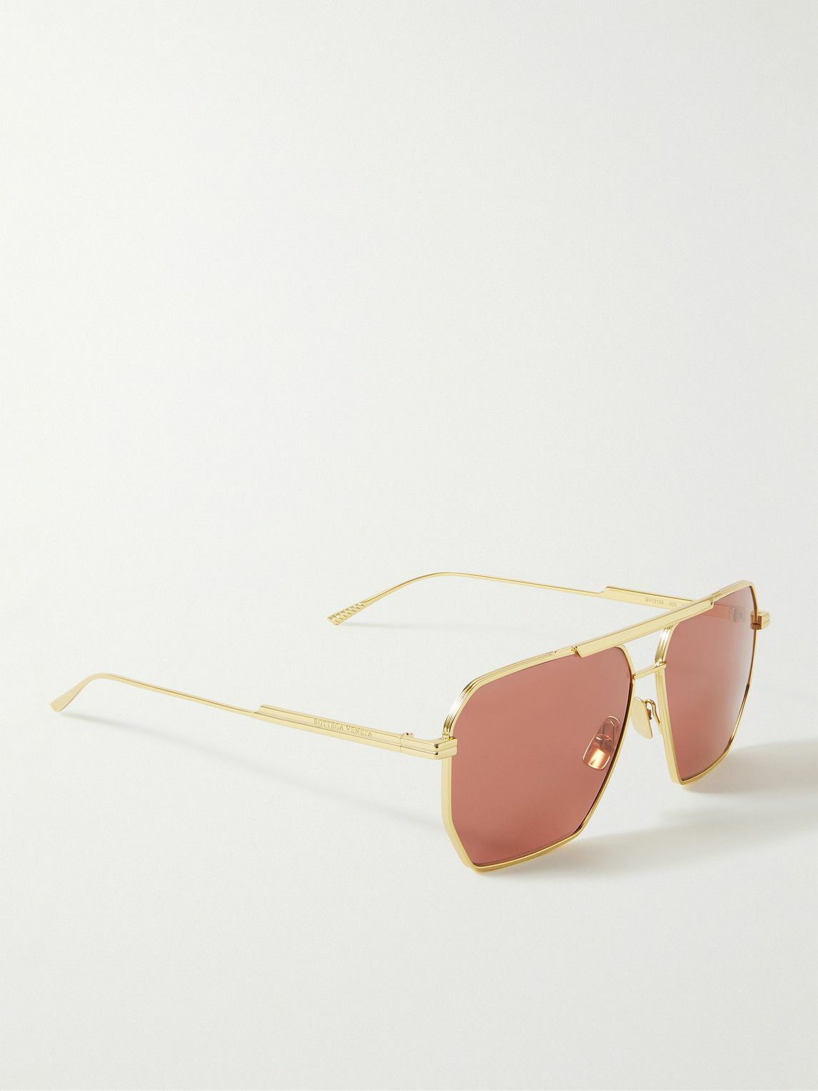 Bottega AviatorStyle GoldTone Sunglasses Bottega