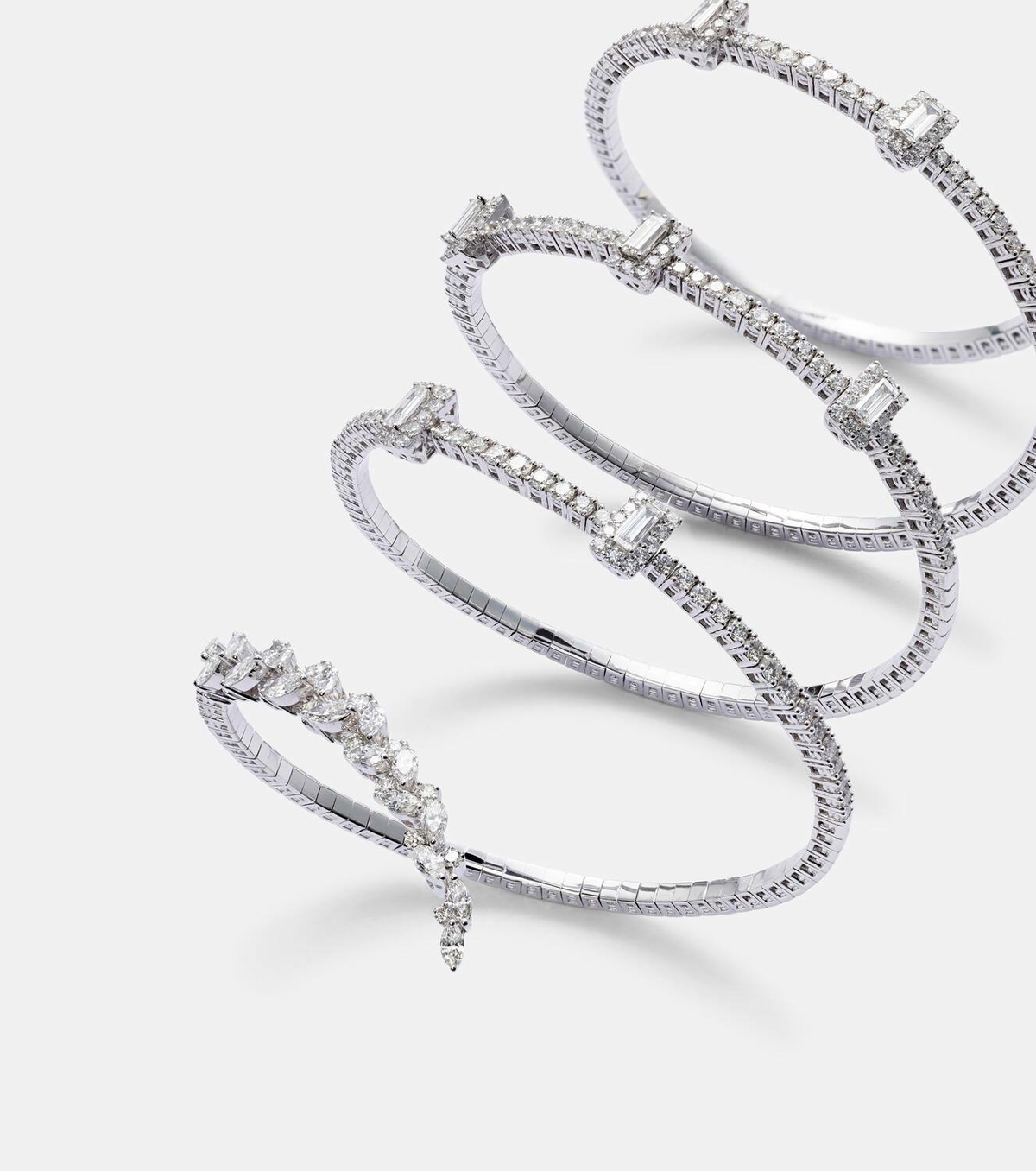 Yeprem Y-Couture 18kt white gold bangle with diamonds