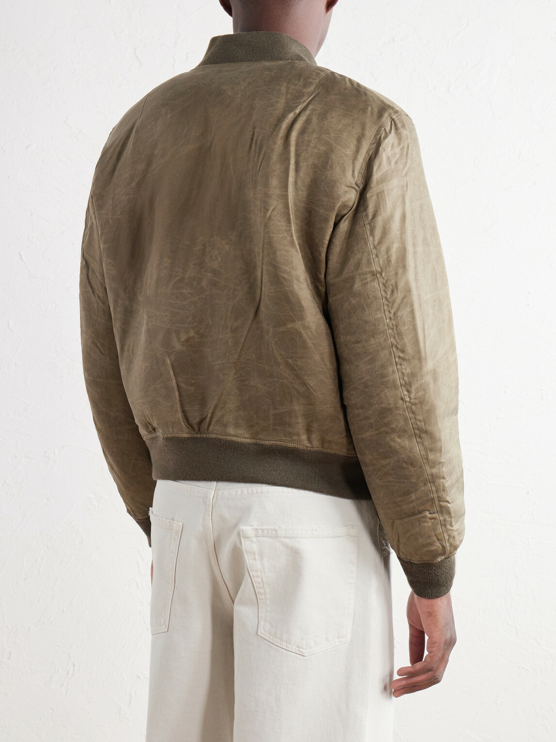 Our Legacy - Distressed Waxed Shell Bomber Jacket - Green