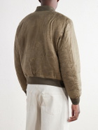 Our Legacy - Distressed Waxed Shell Bomber Jacket - Green
