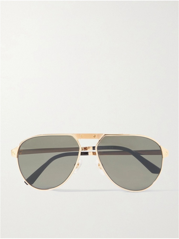 Photo: Cartier Eyewear - Aviator-Style Gold-Tone Titanium Sunglasses