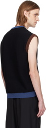 KidSuper Black Reverse Knit Patchwork Face Sweater