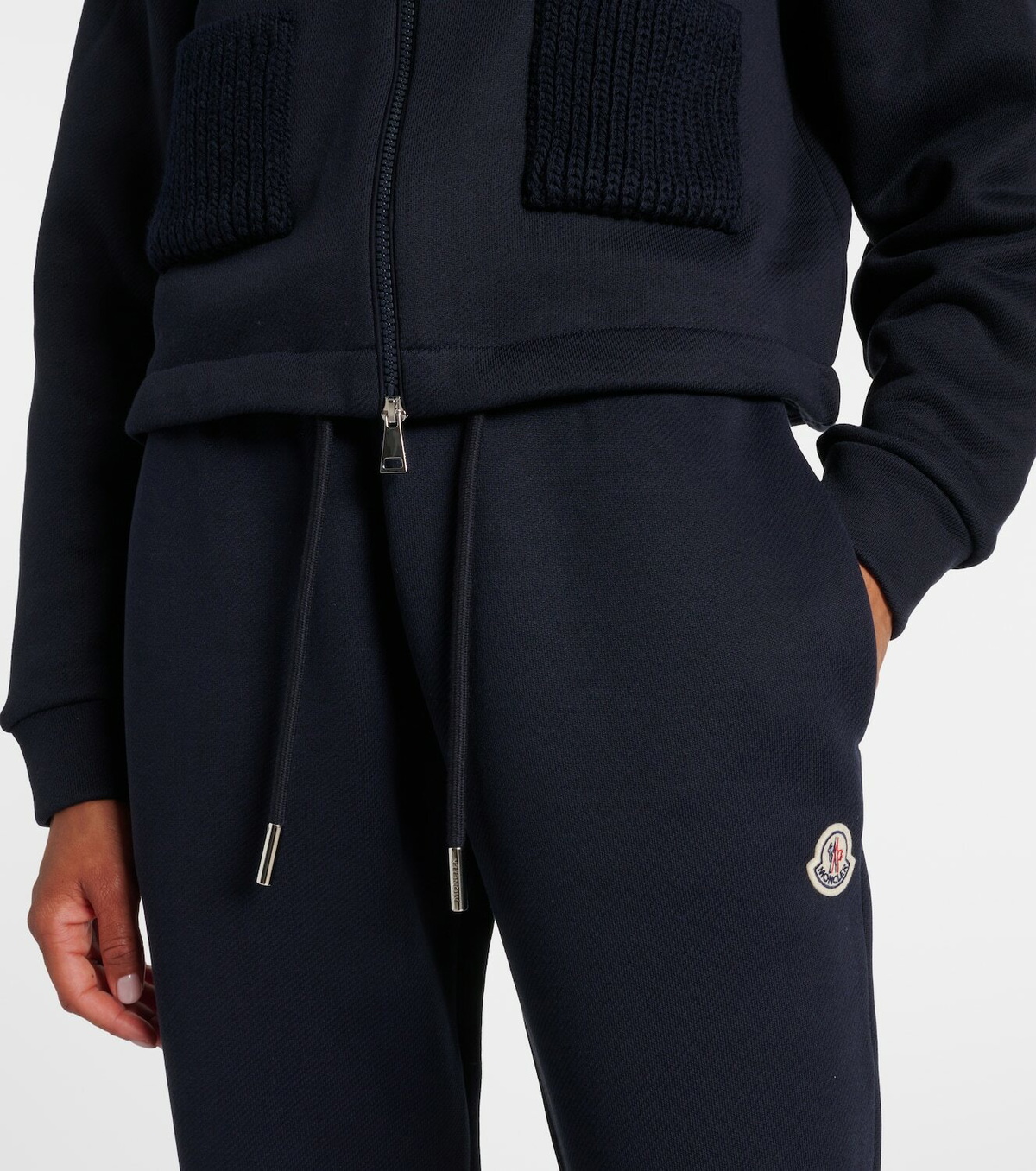 Moncler Cotton-blend jersey zip-up hoodie