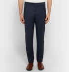 Canali - Navy Slim-Fit Donegal Wool and Silk-Blend Trousers - Men - Navy