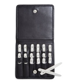 Brooks Brothers Men's Metallic Collar Stays with Nappa Leather Case | Silver