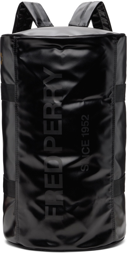 Photo: Fred Perry Black Tonal Barrel Backpack