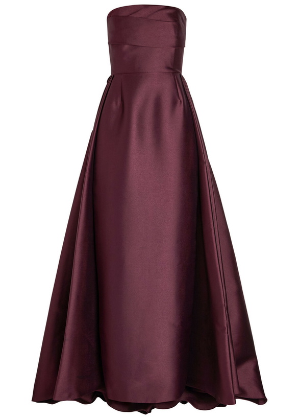 Photo: Solace London Tiffany Strapless Faille Gown Aubergine
