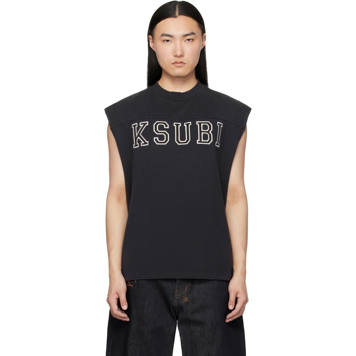 Photo: Ksubi Black Touchdown Ekcess Cut Off Tank Top