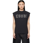 Ksubi Black Touchdown Ekcess Cut Off Tank Top