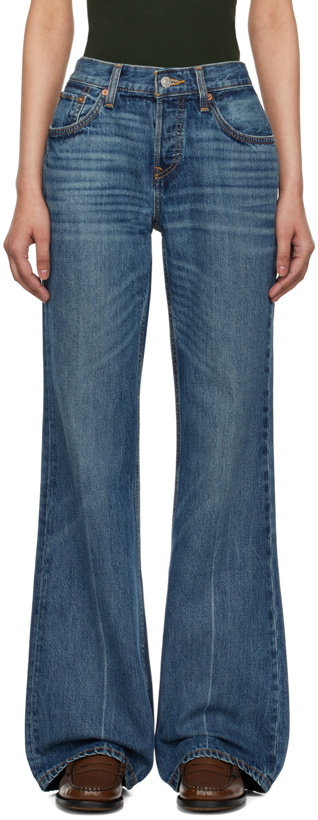 Photo: Re/Done Blue Loose Boot Jeans