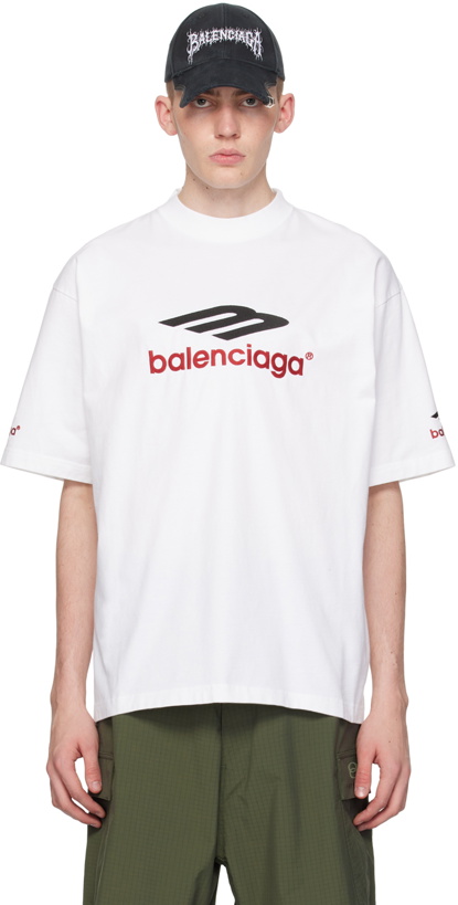 Photo: Balenciaga White 3B Sports Icon T-Shirt