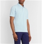 Isaia - Garment-Dyed Cotton-Piqué Polo Shirt - Blue
