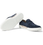 Tod's - Riviera Suede Penny Loafers - Men - Midnight blue