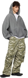 Alexander Wang Gray Dense Fleece Star Zip-Up Hoodie