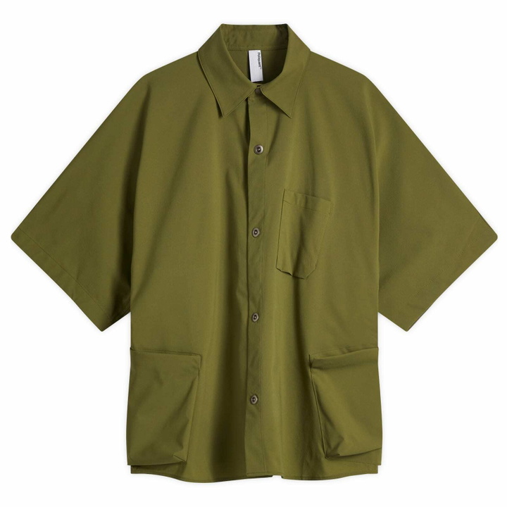 Photo: Poliquant Men's Multiple Pockets Short Sleeve Shirt in Olive