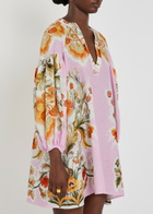 Borgo DE Nor Harlow Floral-print Linen and Cotton-blend Mini Dress Purple