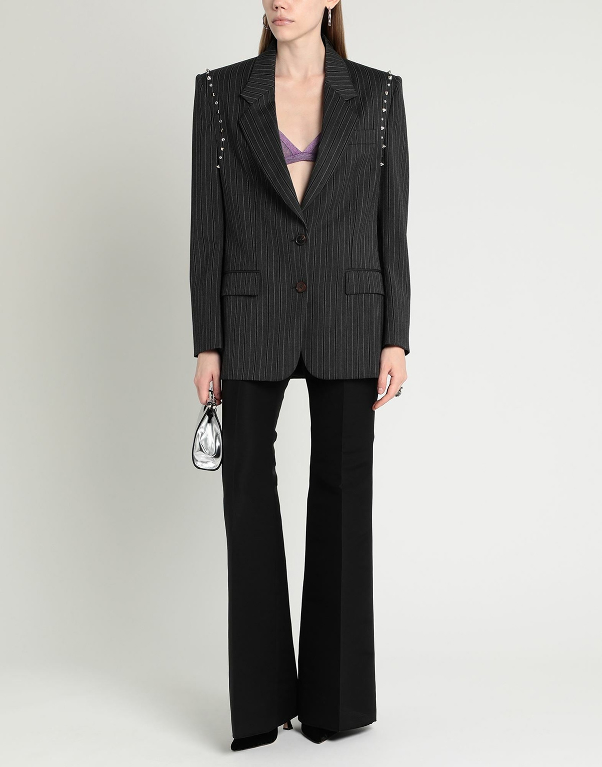 Alessandra Rich Womens Blazer in Charcoal