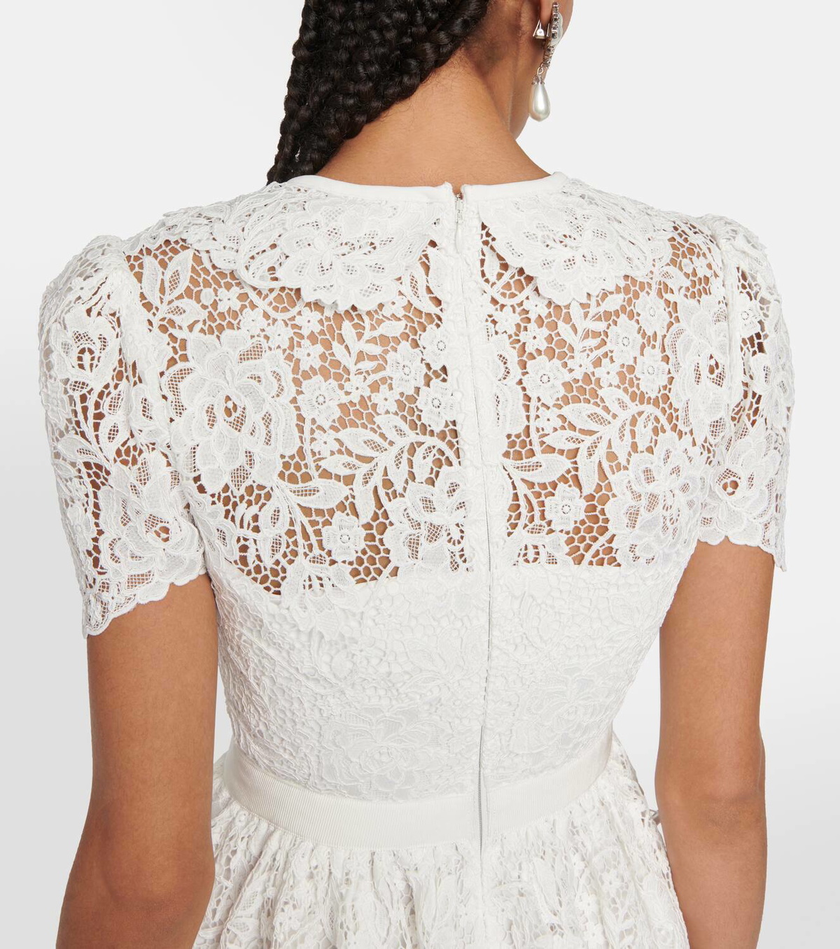 Self-Portrait Embellished lace mini dress